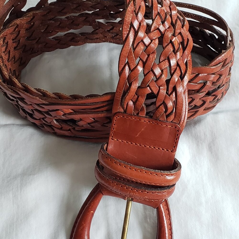 Vintage braided leather belt